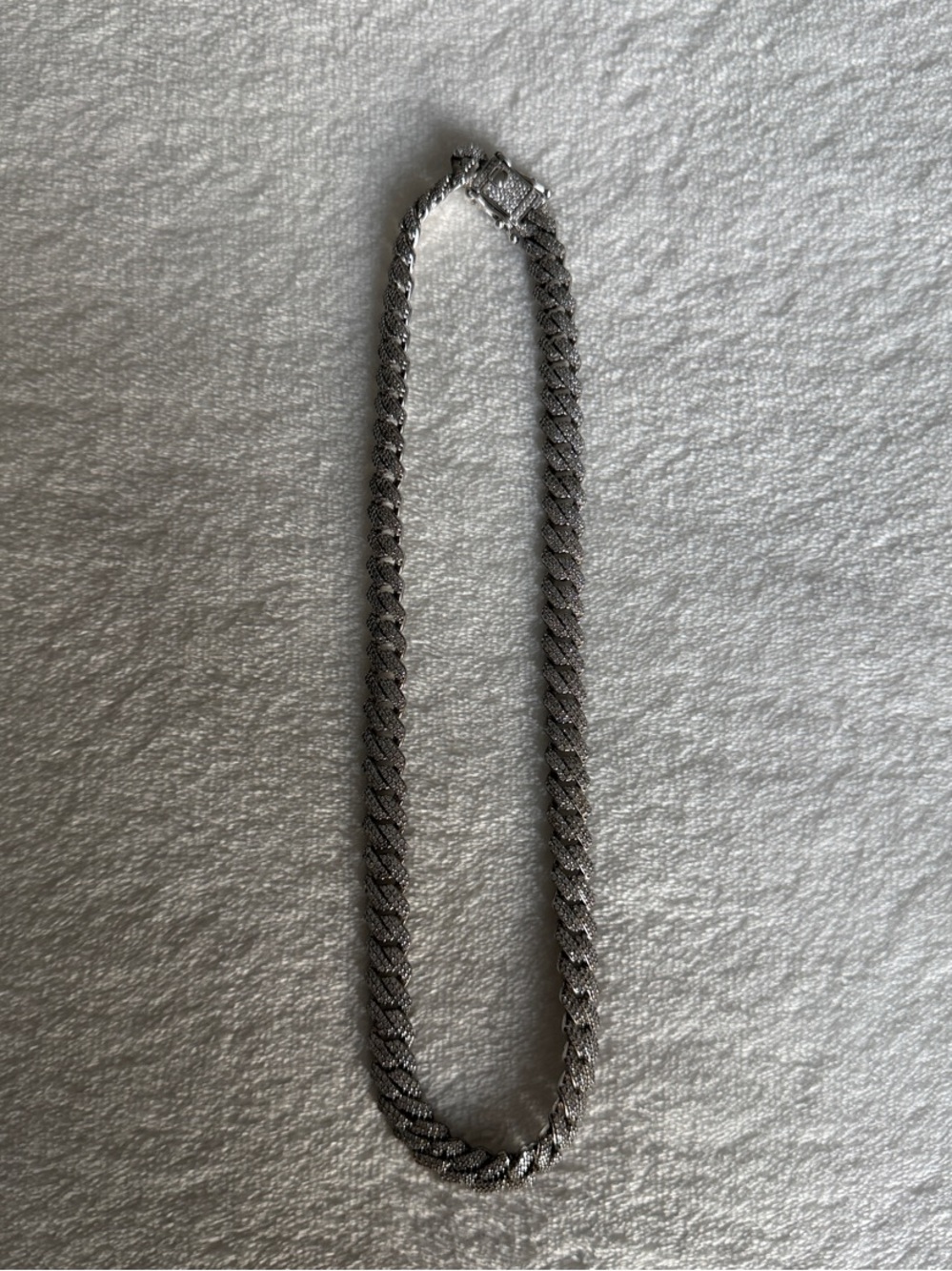 Silver Braided Chain Necklace - Metallic Silver
